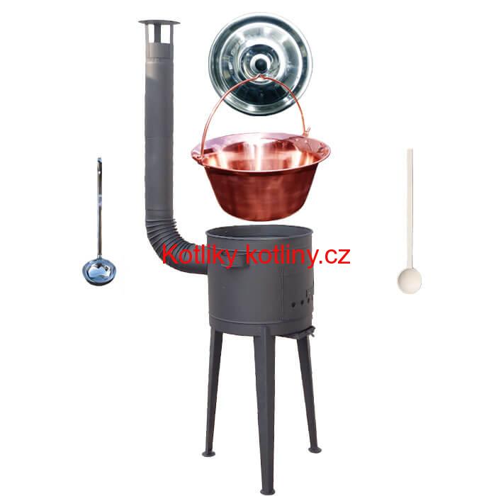 Kotlíkový gulášový set 42 PLUS 600 + měděný kotlík 20 L (1,2 mm)