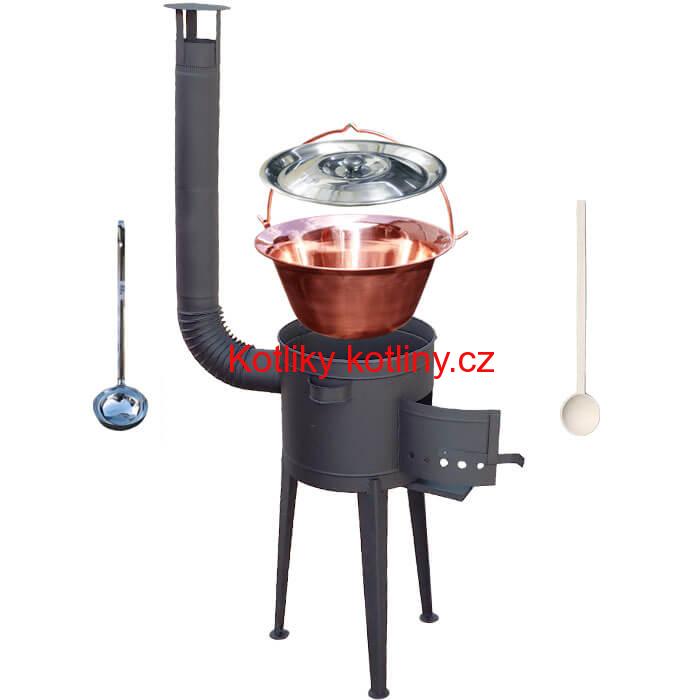 Měděný kotlík 30 L (1,2 mm) + vysoká kotlina 45 cm PLUS 600