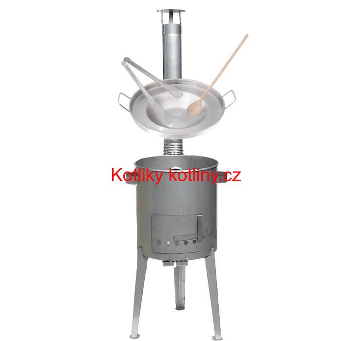 Nerezová pánev na grilování + nerezová kotlina 36 cm