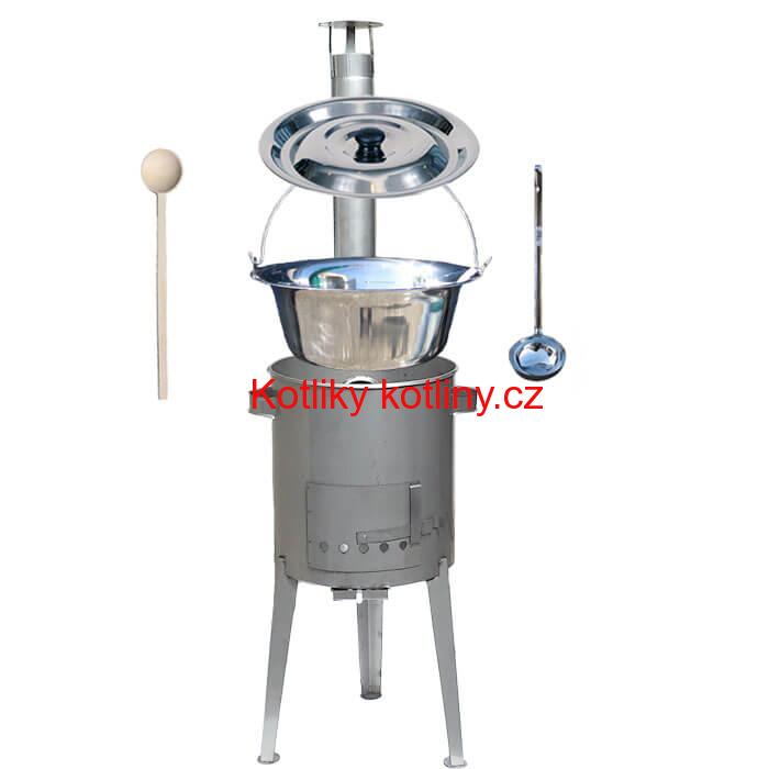 Nerezový kotlík 14 L (0,8 mm) + nerezová kotlina 36 cm LUXUS