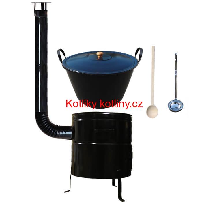Smaltovaný kotel 50 L + kovová kotlina 50 cm BIG PARTY