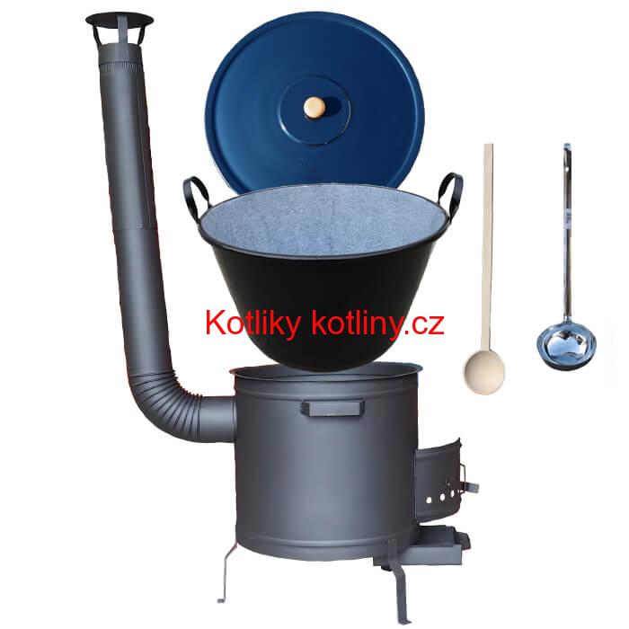 Smaltovaný kotel 80 L + žáruvzdorná kotlina 60 cm PLUS 600