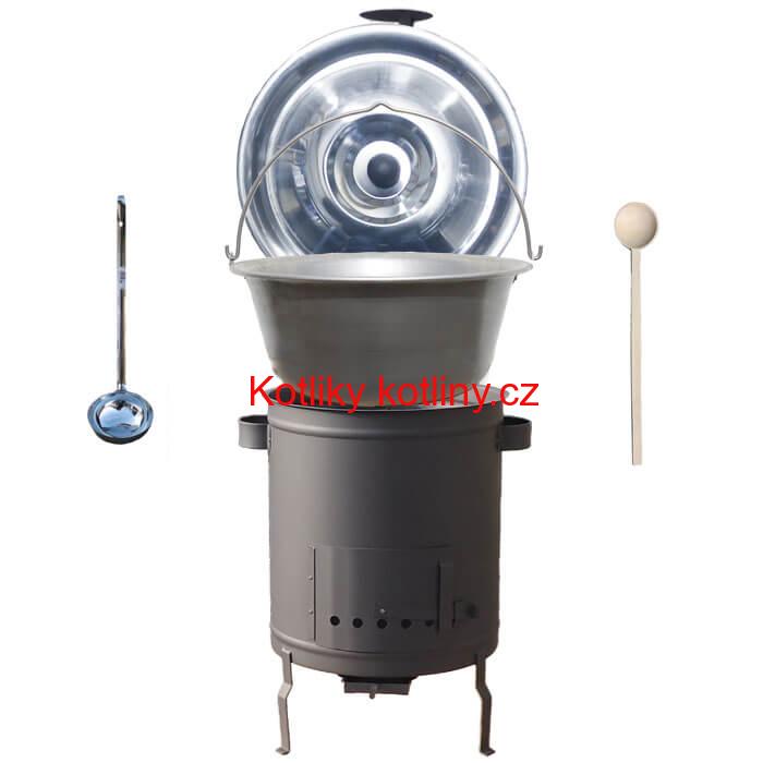 Nerezový kotlík 20 L (1,5 mm) + hrubostěnná (1,5 mm) a žáruvzdorná kotlina 42 PLUS 600