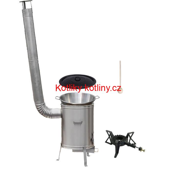 Nerezový kotel 40 L + nerezová kotlina 45 cm + hořák LUX