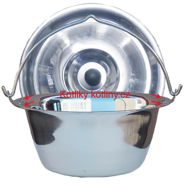 Nerezový kotlík 20 L (0,8 mm) s nýty + poklice