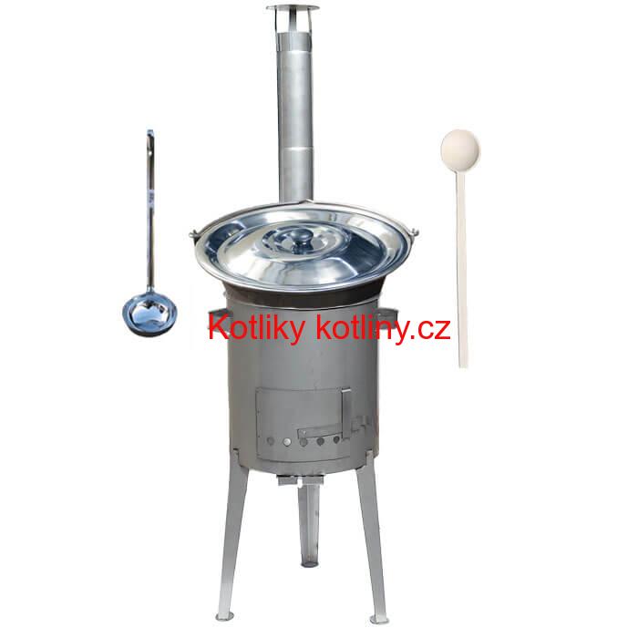 Nerezový kotlík 30 L (1,5 mm) + nerezová kotlina 45 cm LUXUS