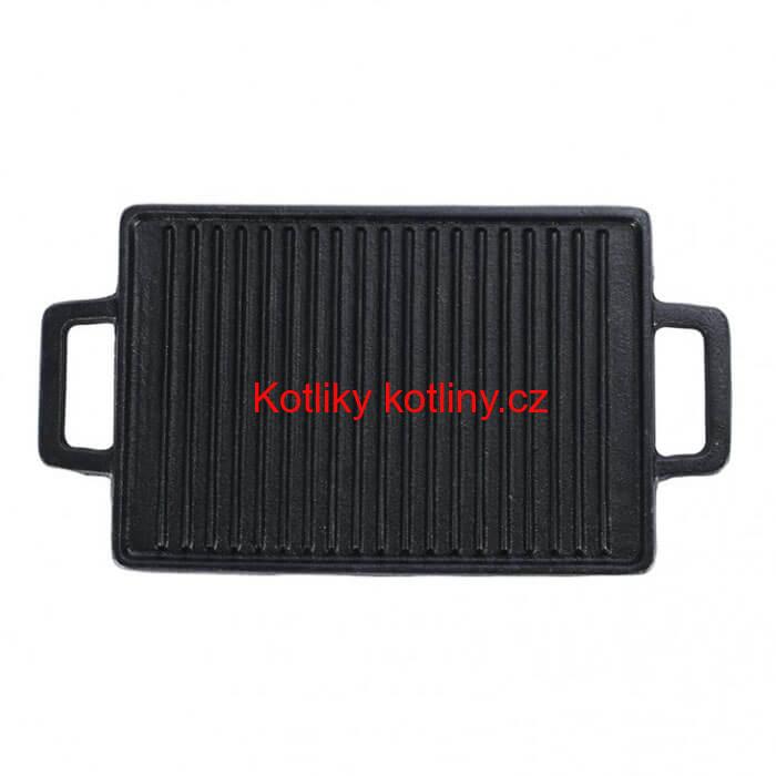 Litinová grilovací mini deska - oboustranná 28,5 x 14,5 cm