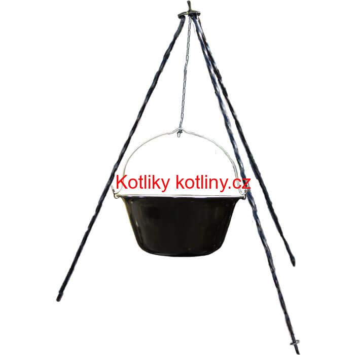 Smaltovaný kotlík 10 L + trojnožka 1 m