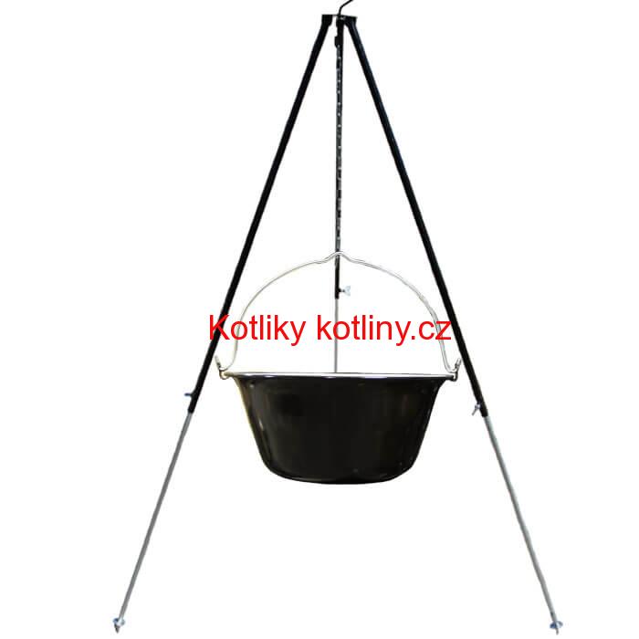 Smaltovaný kotlík 30 L + teleskopicka trojnožka 1,7 m