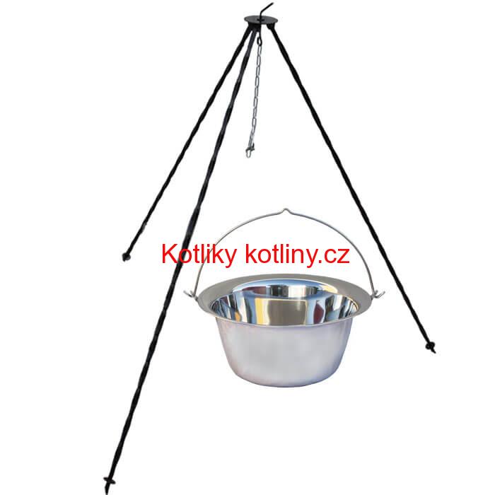 Nerezový kotlík (INOX 0,8 mm) 20 L + trojnožka 1,2 m