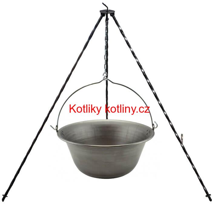 Železný kotlík 10 L (0,75 mm) + trojnožka 1 m