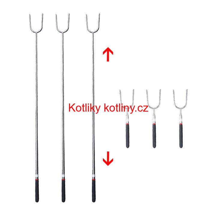 Vidličky na opékání 24,5 cm - 84,5 cm - teleskopické 6 ks