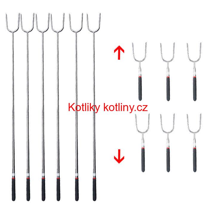 Vidličky na opékání 24,5 cm - 84,5 cm - teleskopické 12 ks