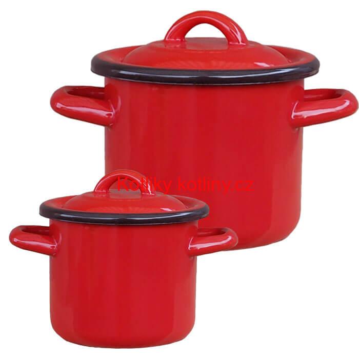 Smaltované hrnce s poklicemi 1 L + 2 L Classic
