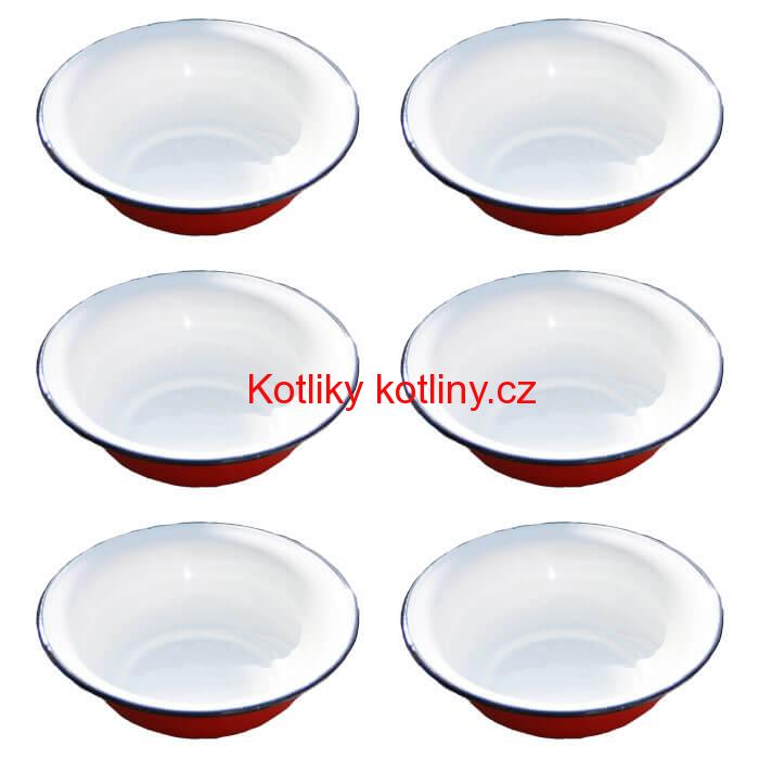 Souprava smaltovaných hlubokých talířů 20 cm 6 ks