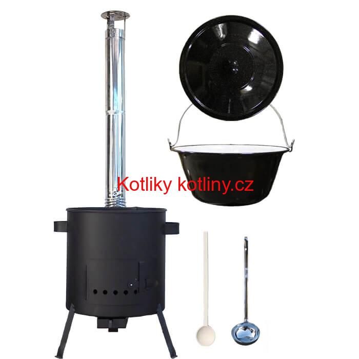 Smaltovaný kotlík 25 L + žáruvzdorná kotlina (1 mm) 42 PLUS 600