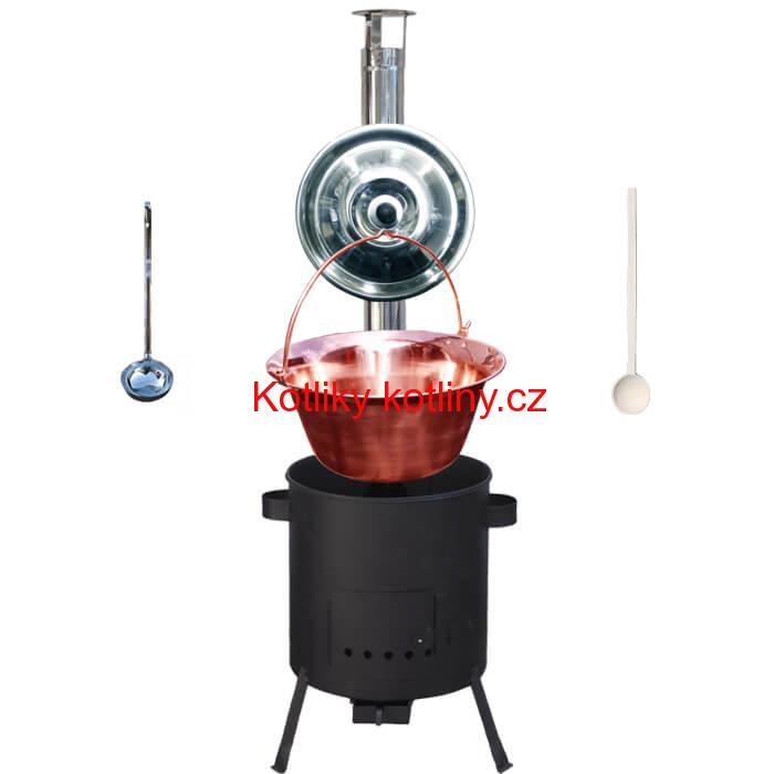 Měděný kotlík 20 L (1,2 mm) + žáruvzdorná kotlina (1 mm) 42 PLUS 600