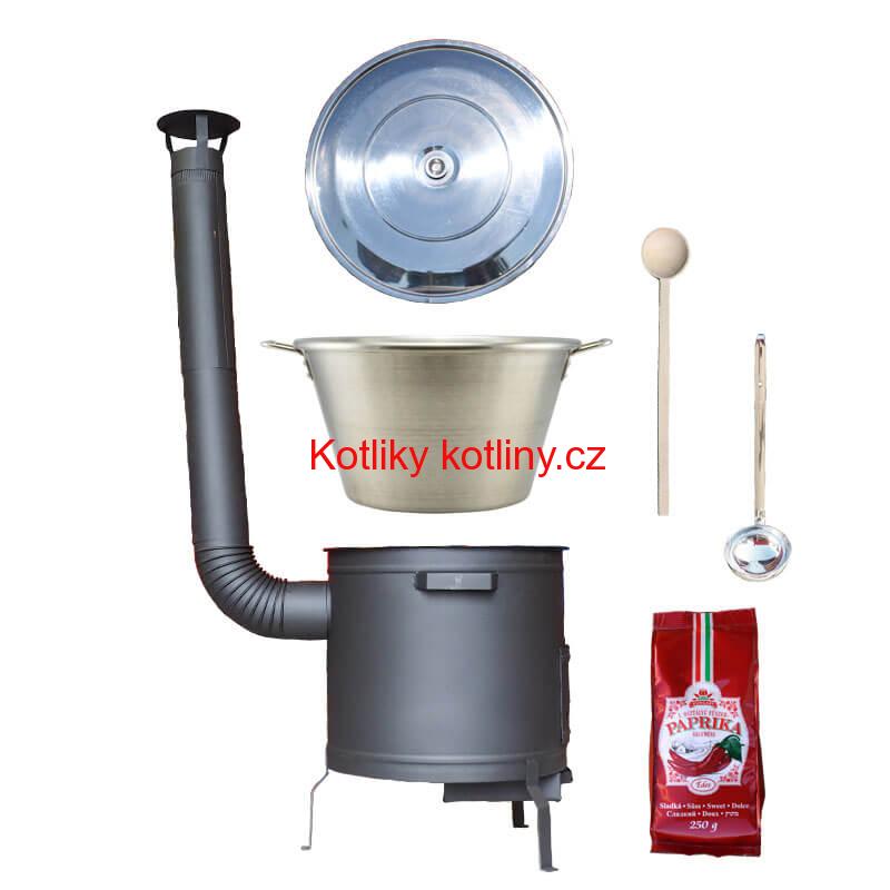 Nerezový kotel 70 L + žáruvzdorná kotlina 56 cm PLUS 600+ Sladká paprika GURMÁN 250 g BIG PARTY