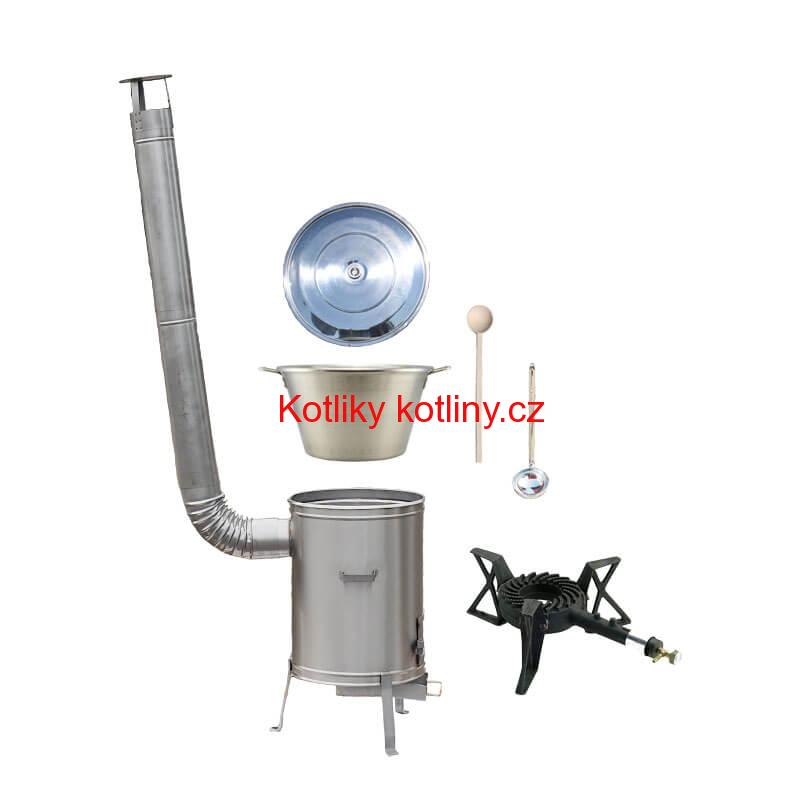 Nerezový kotel 70 L + nerezová kotlina 56 cm LUX + litinový hořák 7 kW BIG PARTY