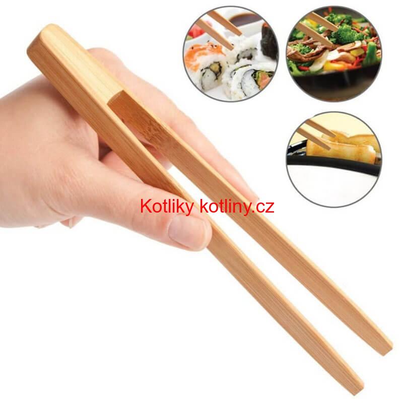 Dřevěné grilovací kleště 30 cm