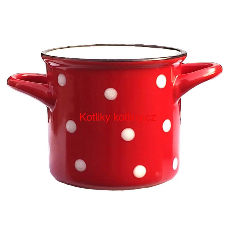 Keramický hrnek na polévku - červený DECOR