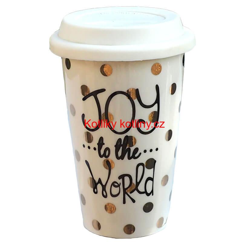 Keramický hrnek s víčkem - bílý VÁNOCE