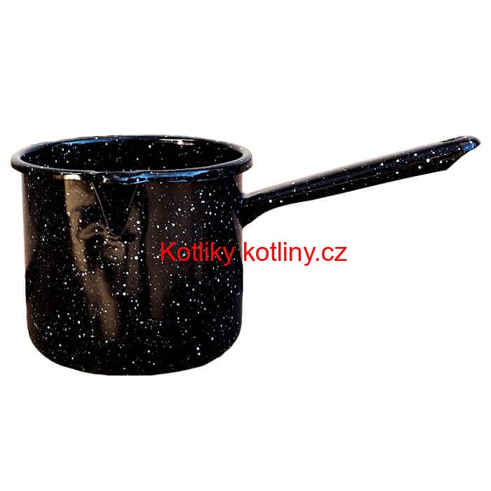 Smaltovaný hrnek s rukojetí 0,6 L - Černý