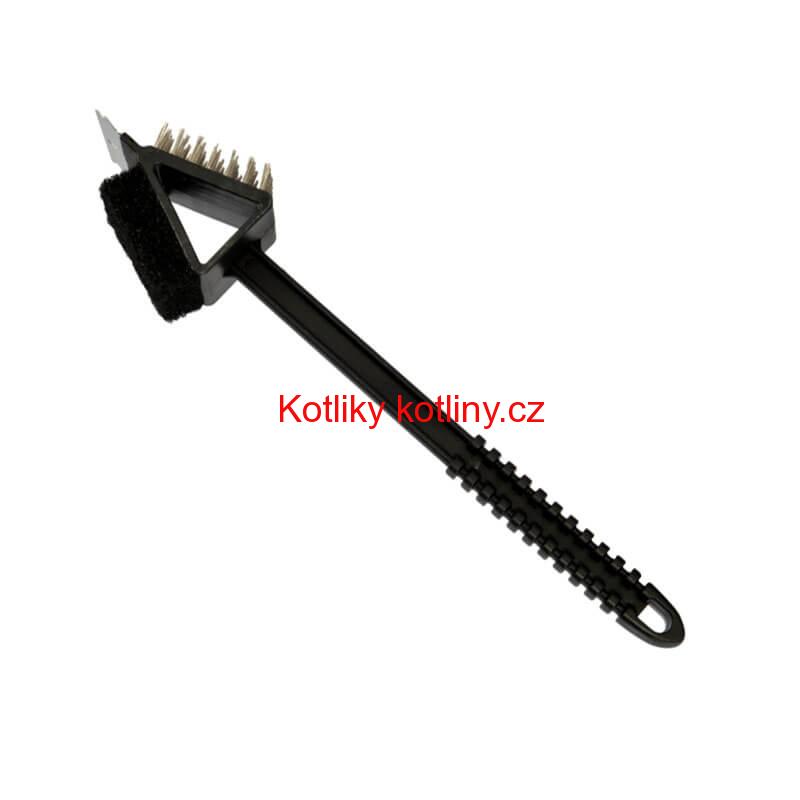 Kartáč se škrabkou a houbou na gril 3 v 1