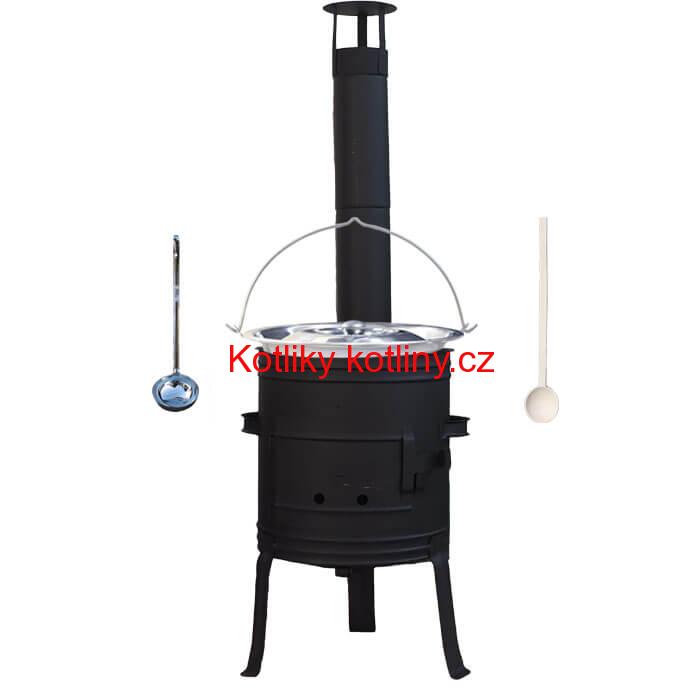 Nerezový kotlík 10 L (1,2 mm) INOX + žáruvzdorná kotlina 33 cm PLUS 700