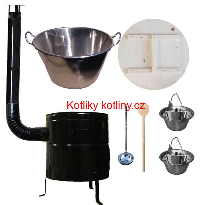 Zabijačková nerezová souprava 100L MAX + 2 servírovací kotlíky