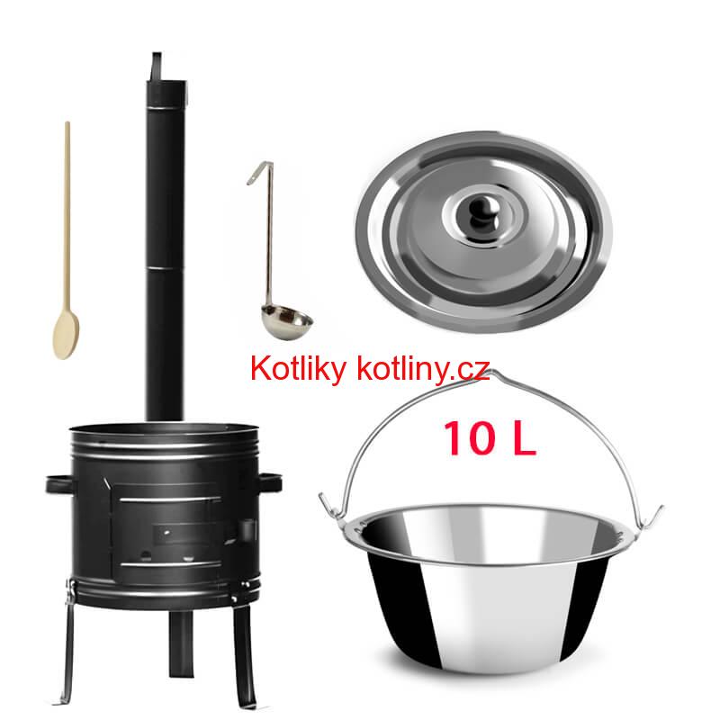 Nerezový kotlík 10 L + kovová kotlina 31 KOV