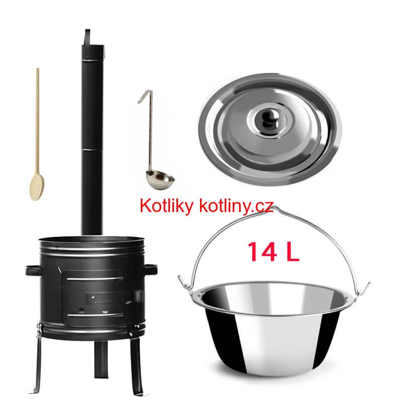 Nerezový kotlík 14 L + kovová kotlina 36 KOV
