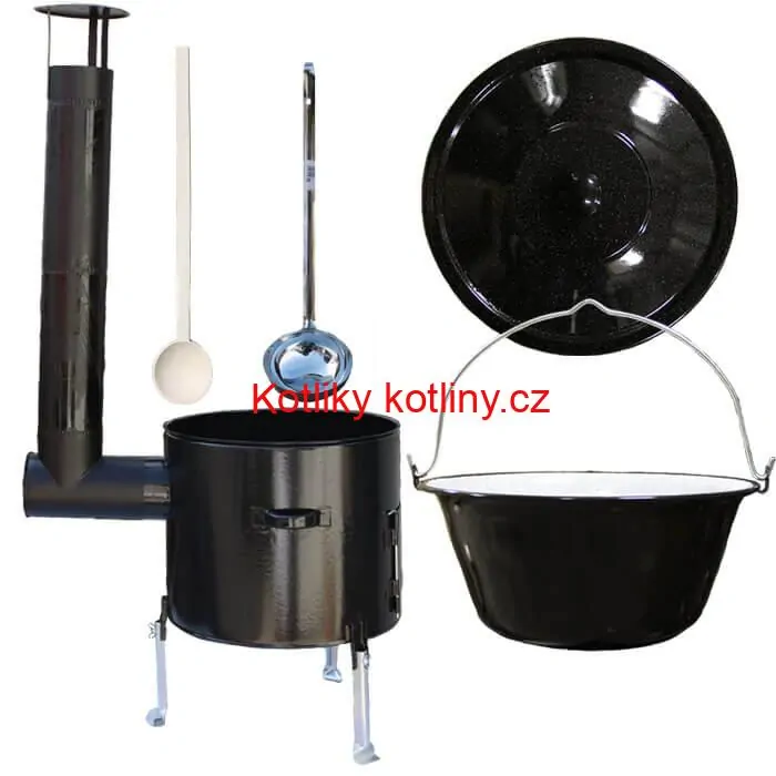 Smaltovaný kotlík 16 L + smaltovaná kotlina 39 Easy party