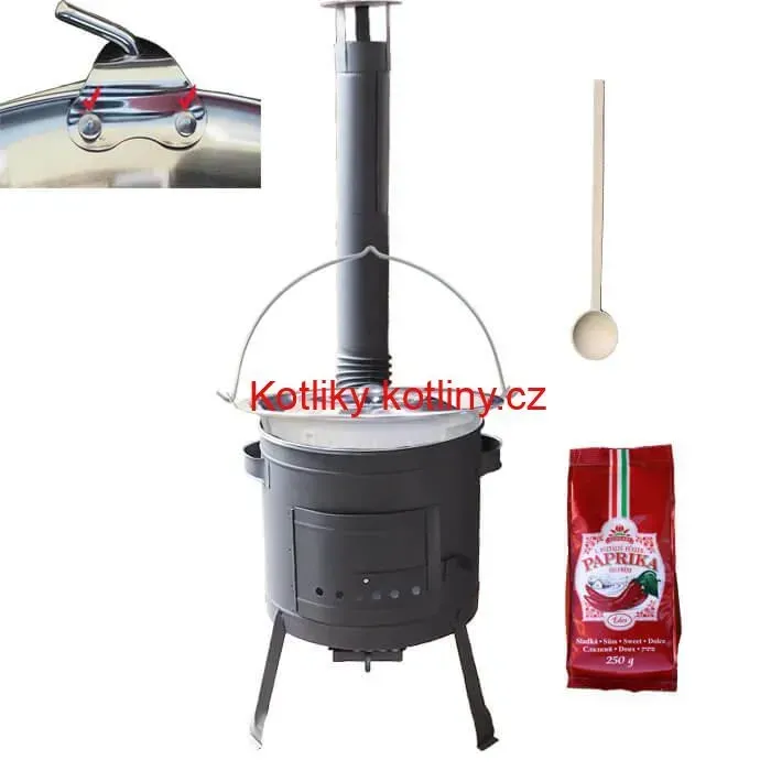 Nerezový kotlík 20 L (1,2 mm) INOX + silnostěnná (1,5 mm) žáruvzdorná kotlina BALKY STRONG 42 PLUS 600