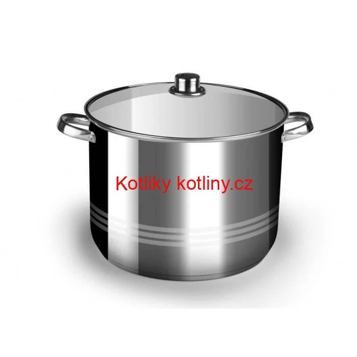 Nerezový hrnec 9 L + skleněná poklice