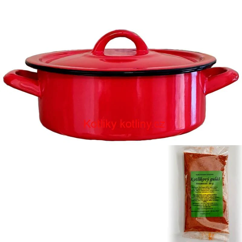 Smaltovaný kastrol poklicí COMBI 1 l + směs koření na kotlíkový guláš 50 g