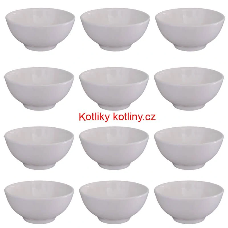 Keramické misky na servírování guláše 15 cm 12 ks bílé