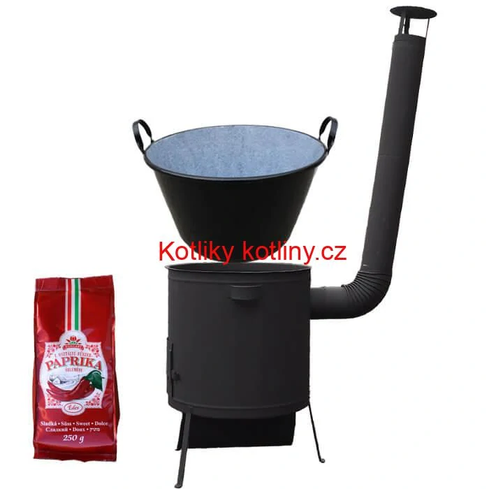 Zabijačkový smaltovaný kotel 100 L, žáruvzdorná kotlina 42 PLUS 600 4 MM + sladká paprika GURMÁN 250 g