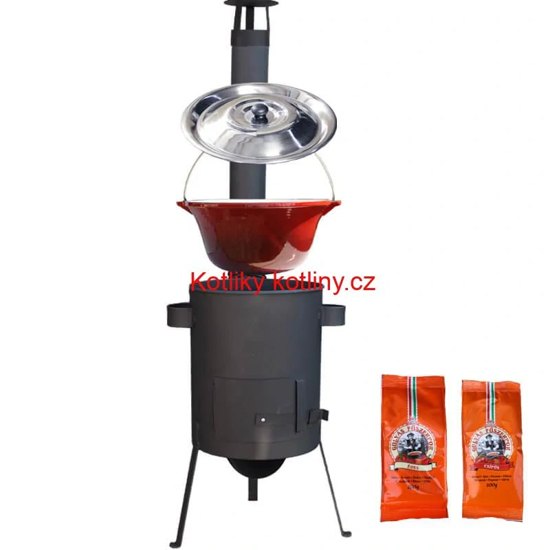 Litinový kotlík se smaltovanou úpravou 22 L + žáruvzdorná kotlina 42 PLUS 600 4 MM + paprikový pepř na guláš - MIX 100 g