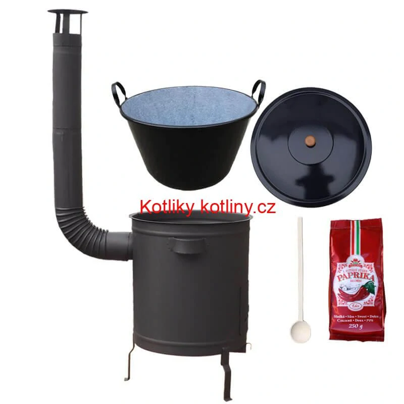 Smaltovaný kotel 60 L + silná kovová kotlina 53 cm (2 mm) STRONG PLUS 600 + sladká paprika 250 g