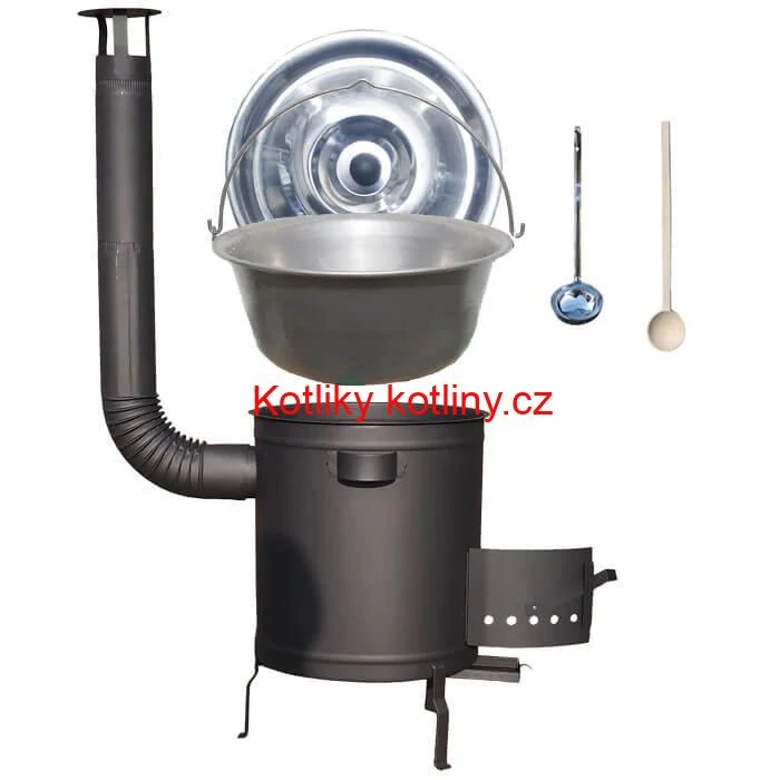 Nerezový kotlík 15 L (1,5 mm) + hrubostěnná (1,5 mm) a žáruvzdorná kotlina 36 PLUS 600