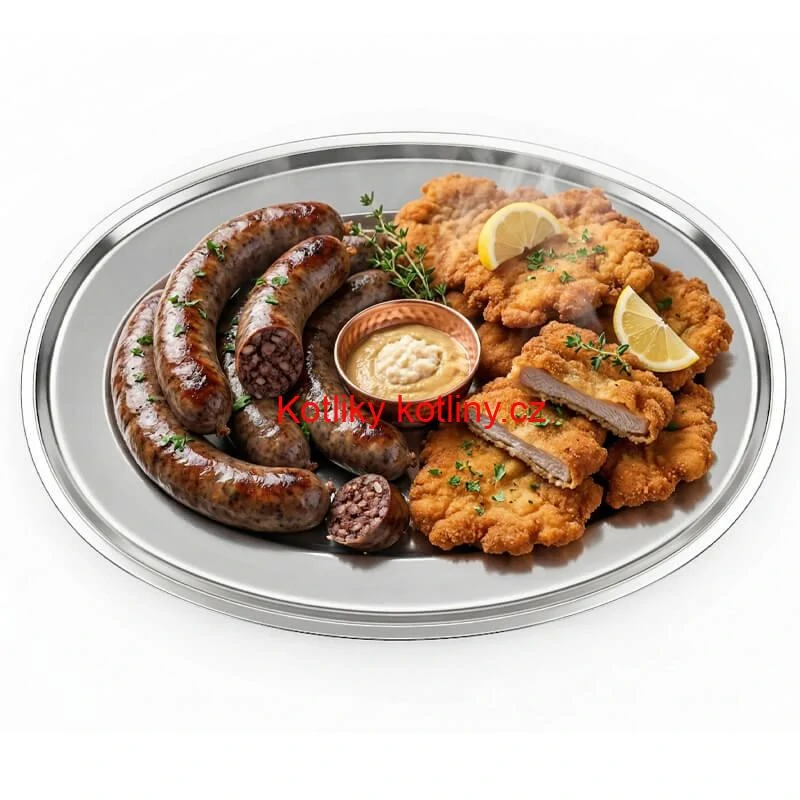 Nerezový oválný podnos (40,5cm) – Odolný servírovací tác na maso i koláče