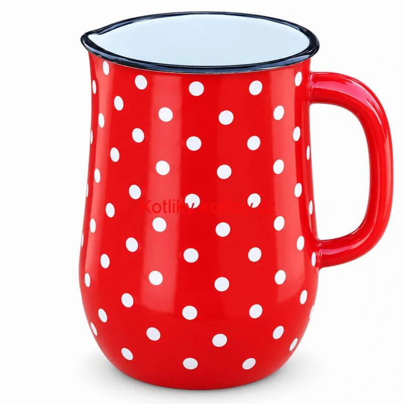 Smaltovaný džbán 2,5 l – červený puntík