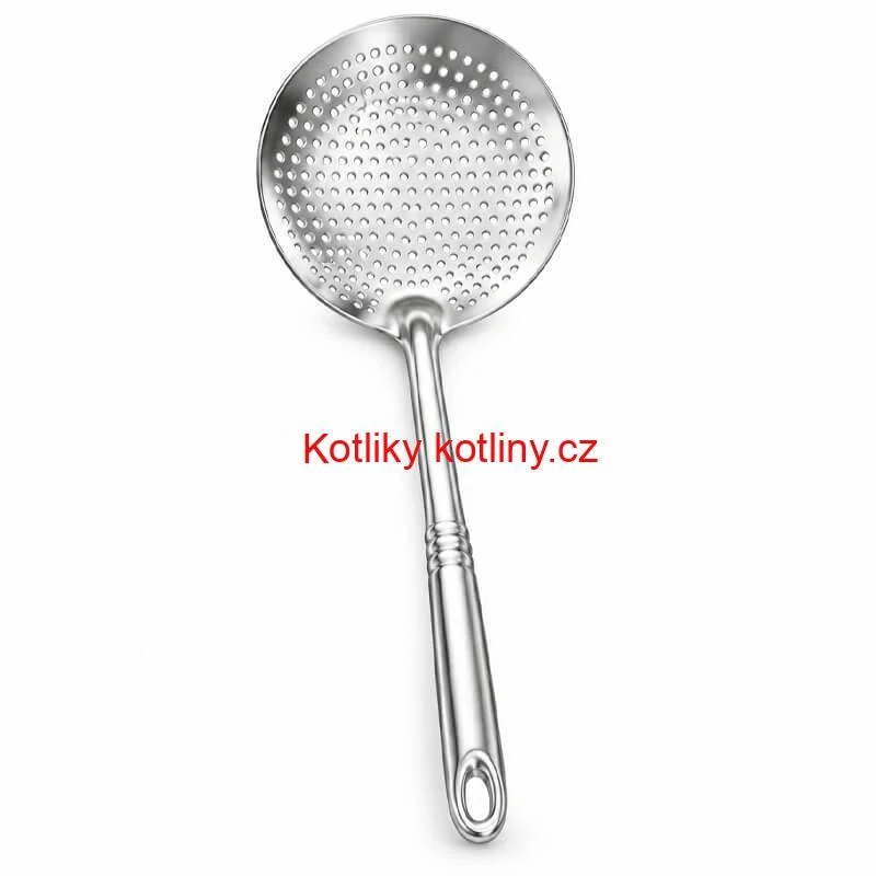 Nerezová děrovaná naběračka – sítko 19 cm, 48 cm