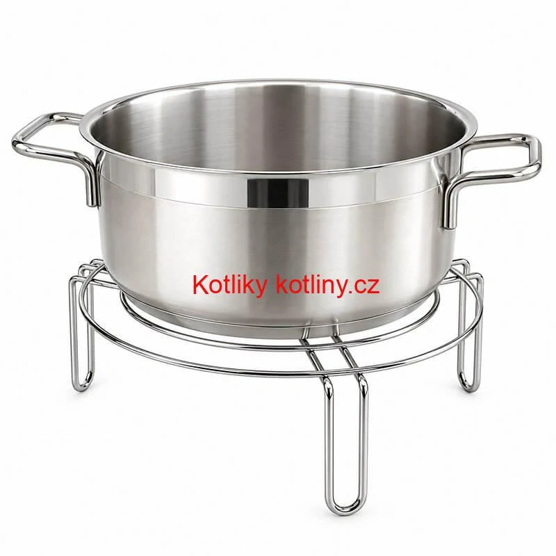 Kulatý nerezový stojan pod hrnec 20 cm, výška 9 cm, tři opěrná místa