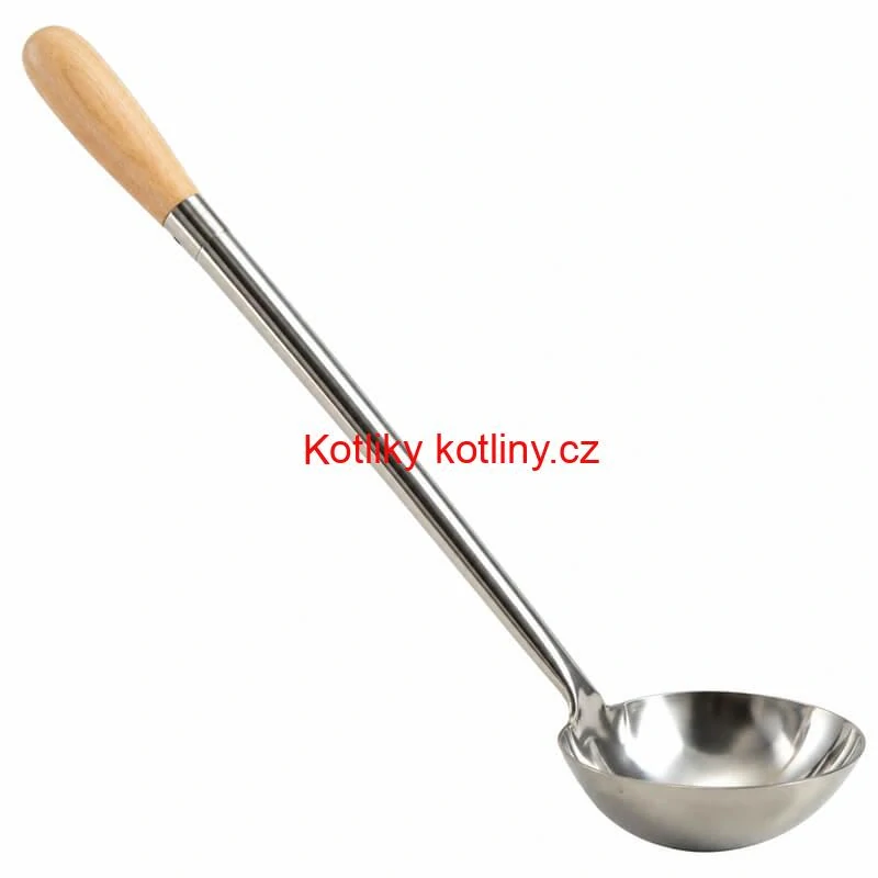 Nerezová naběračka 250 ml s dřevěnou rukojetí – délka 51,5 cm