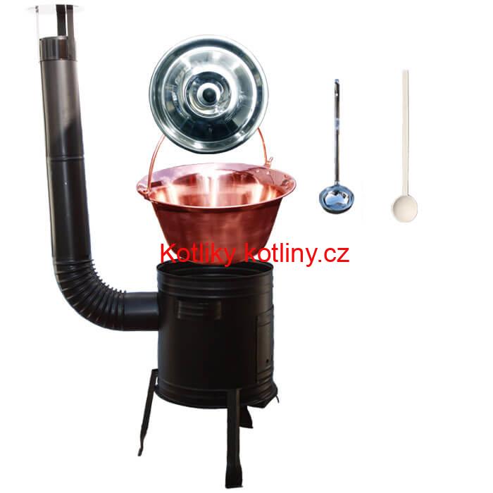 Měděný kotlík 20 L (1,2 mm) + kovová kotlina 42 PARTY (KOV)