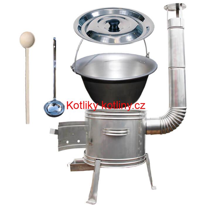 Nerezový kotlík 15 L (1,5 mm) + nerezová kotlina 36 cm TOPLUX