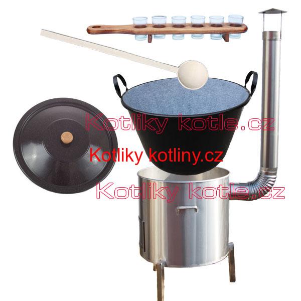 Zabijačkova nerezová souprava 50 L + sada skleniček