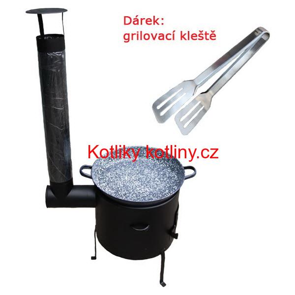 Grilovací pánev s oušky + kotlina 39 cm